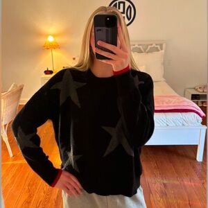 Sundry Black and Gray Star Sweater